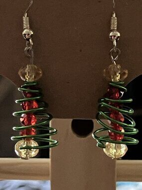 Handcrafted Christmas Tree Earrings